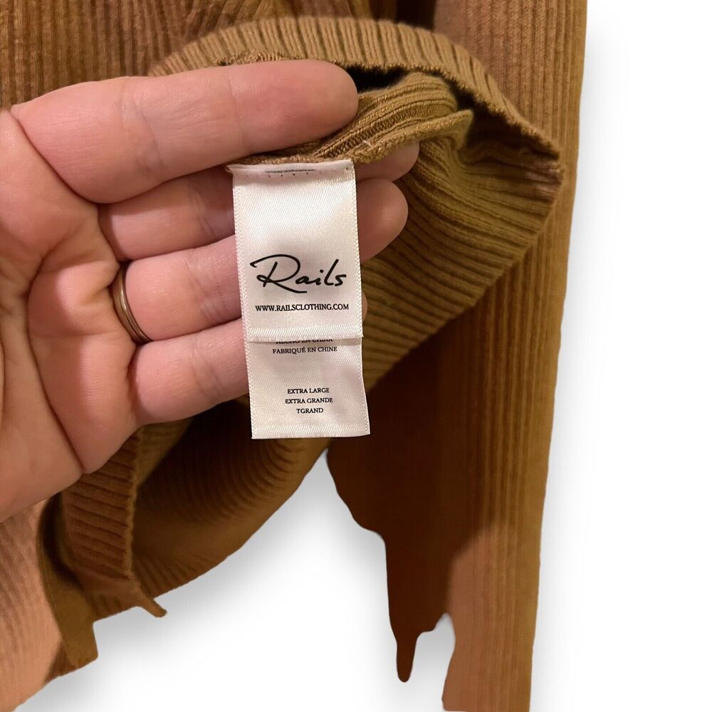 NWT Rails Beau Cardigan XL Camel Tan Silk Blend Quiet Luxury Old Money Preppy - Picture 8 of 12